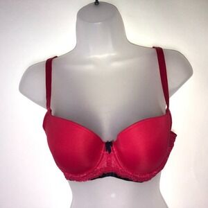 Cleo by Panache Red w/Black‎ Accents Bra 32DD
